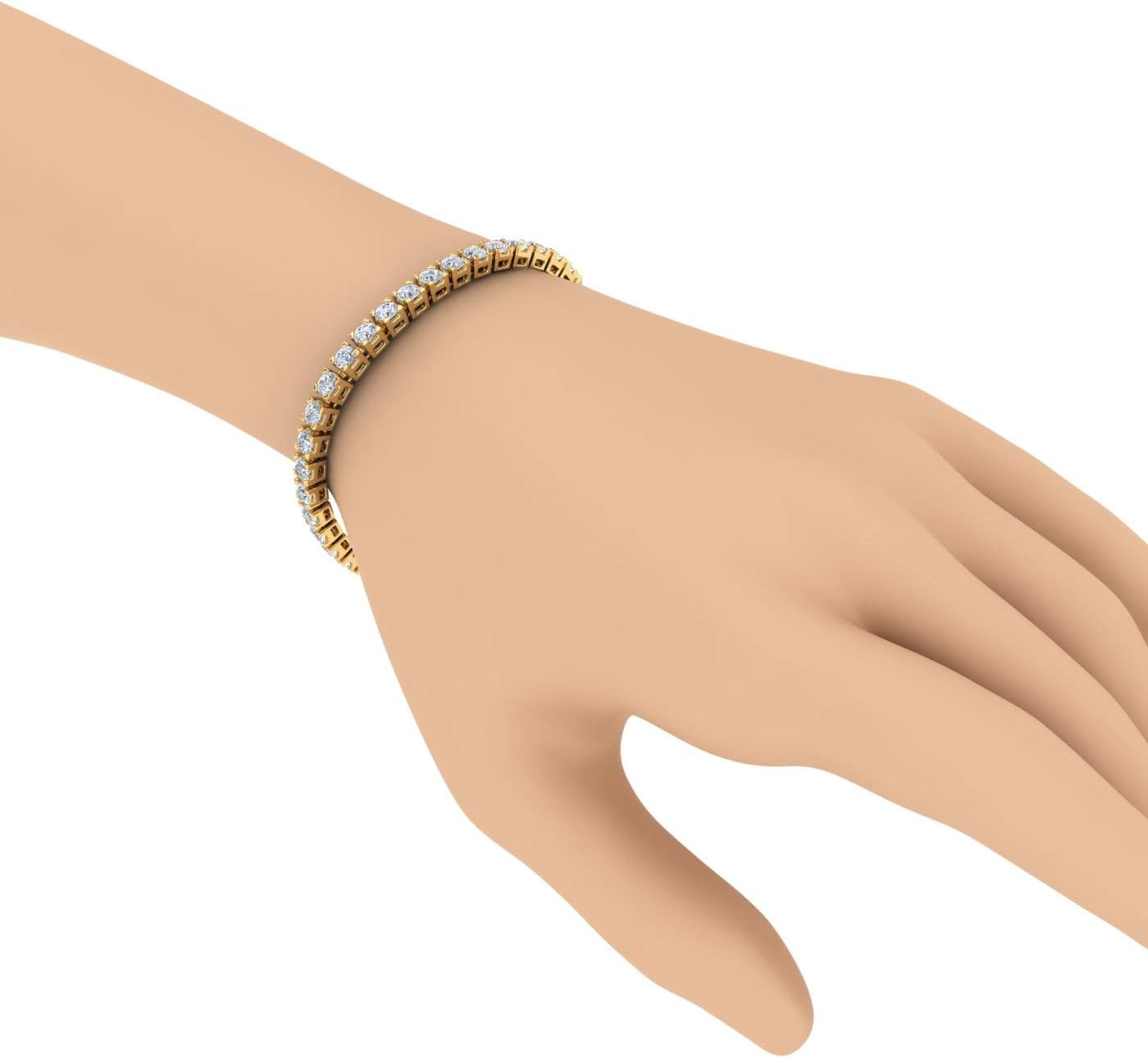 8 to 12 Carat Natural Diamond Tennis Bracelet for Women in 14K Gold Featuring IGI Certified Diamonds 7 Inch