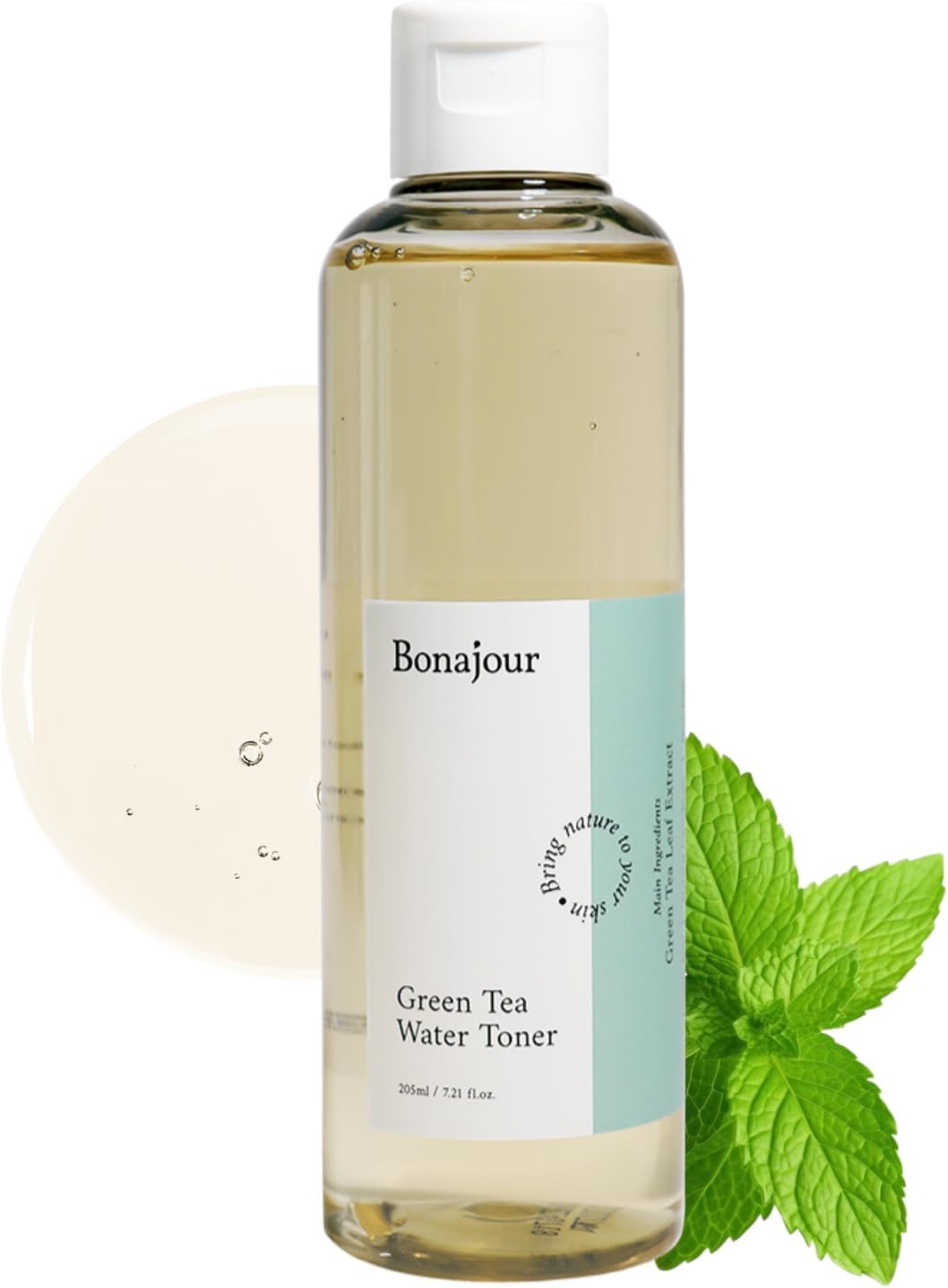 [BONAJOUR] Vegan Beauty Organic Green Tea & Hyaluronic Acid Facial Toner for Dry Skin - 100% Pure Natural Moisturizer & High Moisture Type, Anti Aging, Anti Wrinkle, 7.2 fl. oz