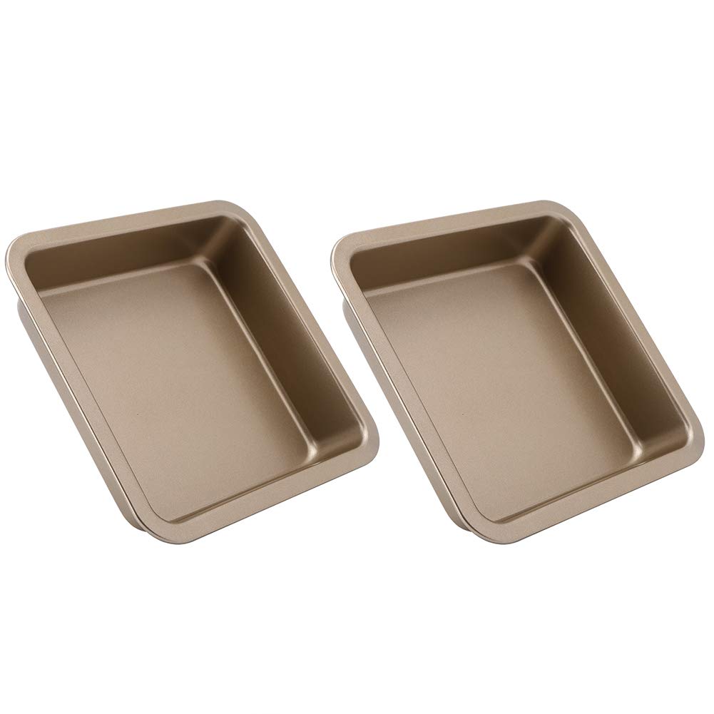 SIXRUN Confezione da 2 Stampi per Torte in Acciaio Al Carbonio, Antiaderenti, 22,5 X 22,5 X 4,6 Cm, per Cheesecake, Pizza, Pane, Cottura in Casa, Panetteria, Pasticceria, Negozio di Dolci (#2)