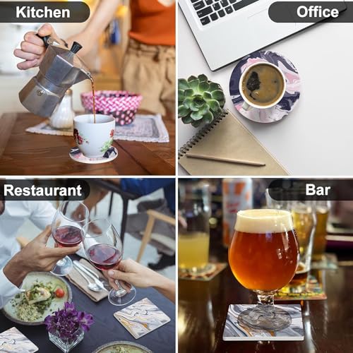 image for HawHawToys Ceramic Tile for Crafts Coasters, 24 Pack White Tiles Ungla