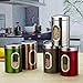JENNIMER 3PC Kitchen Canisters Set Food Sugar Coffee Tea Candy Storage Jars Stainless Steel with Transparent Windows (Silver)