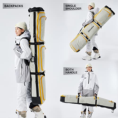 Image of XCMAN Roller Snowboard Bag Adjustable Length 63-75In Padded Bag for Air Travel Snowboard Boots