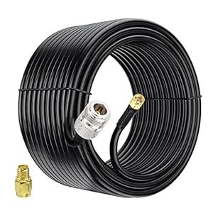 Bingfu 6 meter N-bus naar RP-SMA-stekker Low Loss ALSR240-coaxkabel met SMA-stekker-adapter voor WiFi 4G LTE draadloze router LoRa-antenne Nebra RAK Bobcat Helium Hotspot HNT Miner Antenne