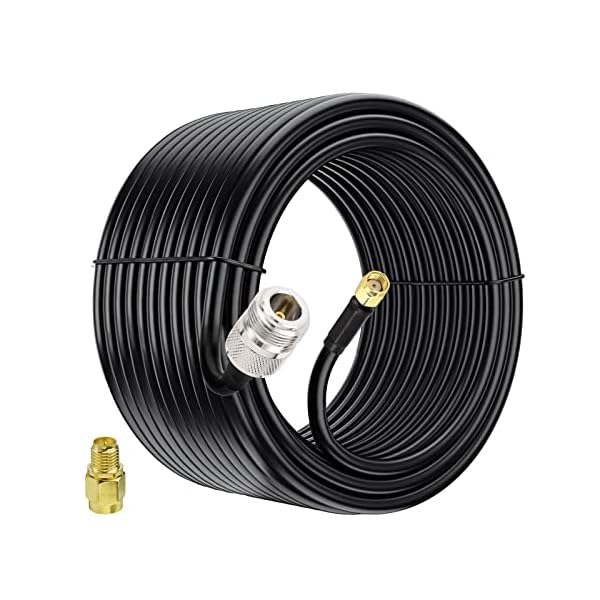 Bingfu 6 meter N-bus naar RP-SMA-stekker Low Loss ALSR240-coaxkabel met SMA-stekker-adapter voor WiFi 4G LTE draadloze router LoRa-antenne Nebra RAK Bobcat Helium Hotspot HNT Miner Antenne
