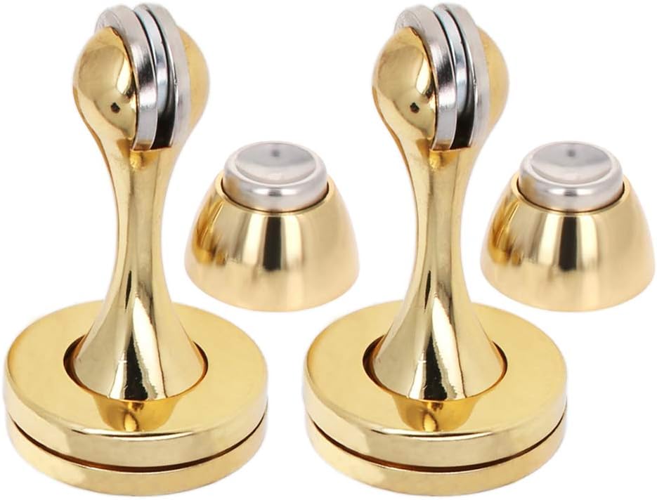 MroMax Magnetic Door Stopper Zinc Alloy Doorstop Catch Holder for Home Office Hotel, Bronze 2pcs