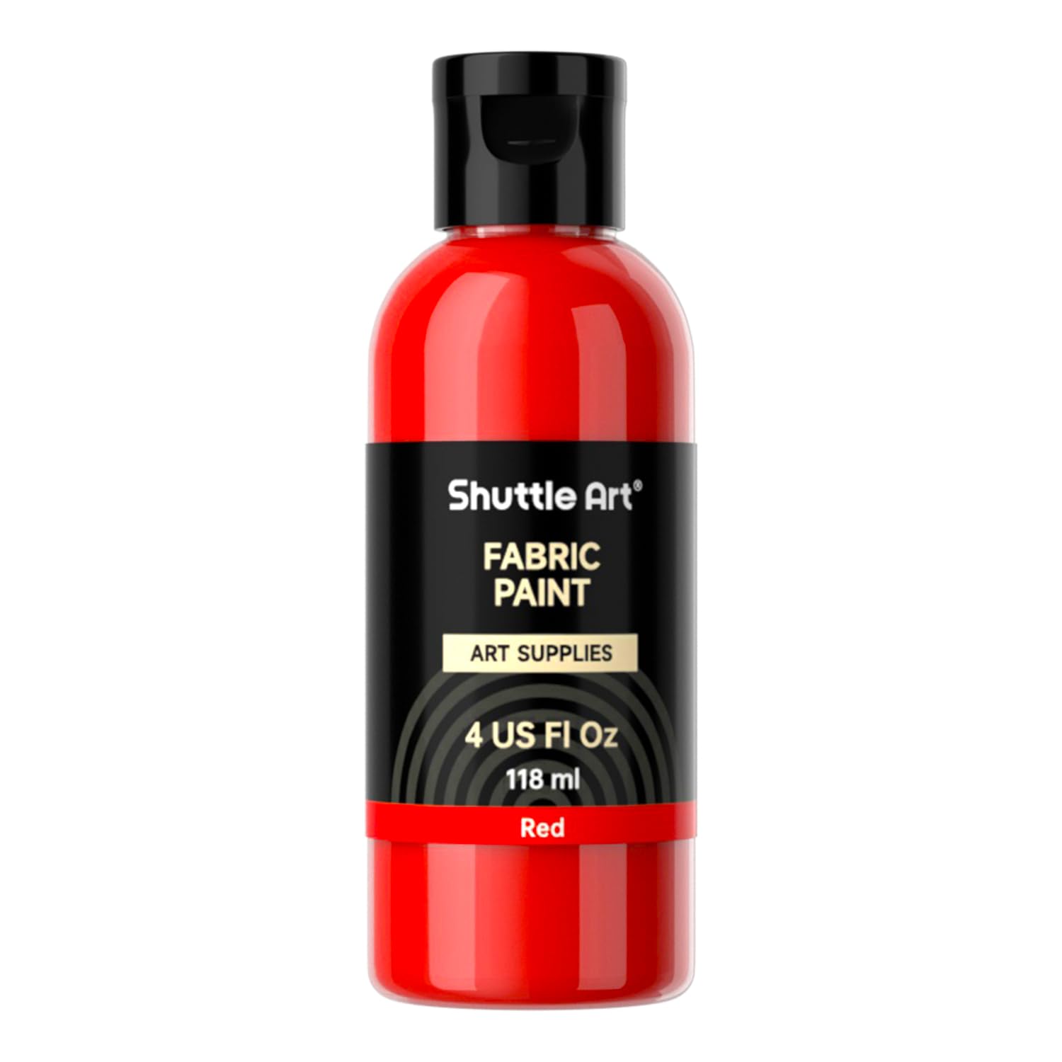 Shuttle Art Red Fabric Paint Permanent for Clothes, Fabric Paint Set (4oz/118 ml), Non-Toxic Textile Paint for Arts & Crafts, T-Shirts, Shoes, Jeans, Ideal for Base Coverage, Blending & Detailing — image 1