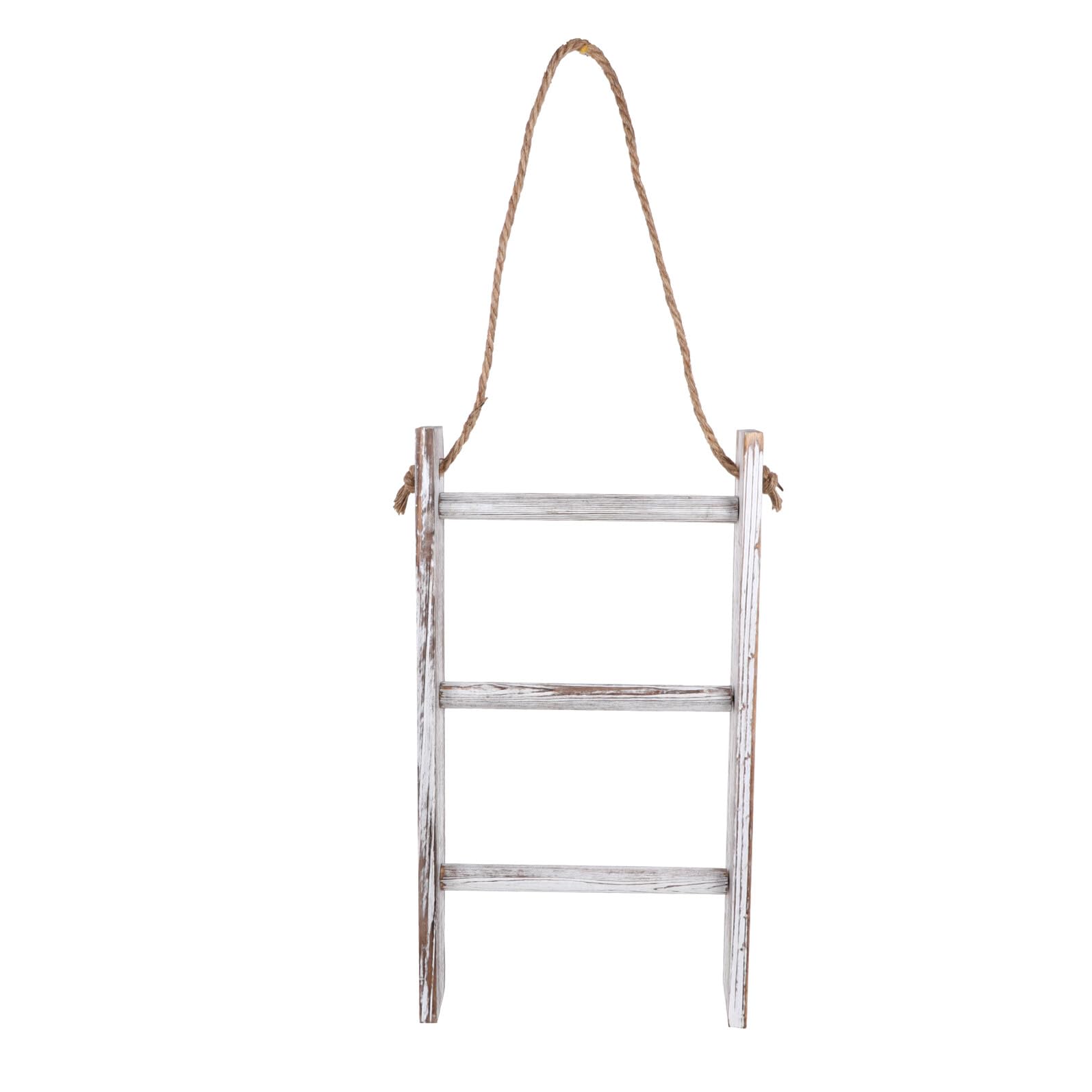 Porta Asciugamani in Legno a 3 Livelli Corda, 1 Pezzo | Montaggio a Parete, per Asciugamani e Vestiti, Stile Rustico Vintage, Design Leggero per Casa