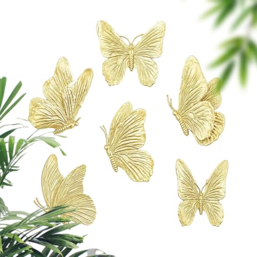 Décor de papillon 3D et sculpture murale en résine pour décoration de jardin et patio