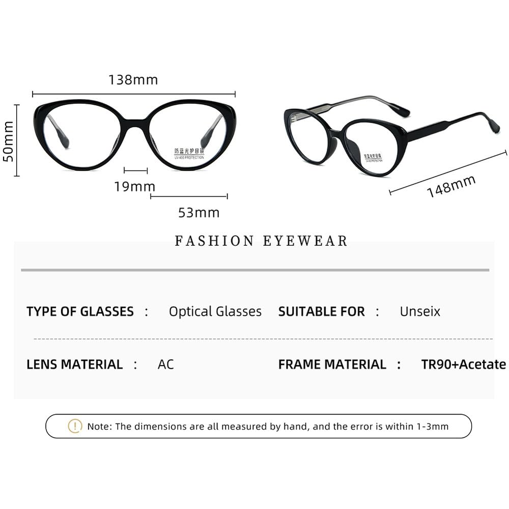 modne okulary damskie męskie okulary blokujące owalne unisex octan czarne przezroczyste prezenty męskie