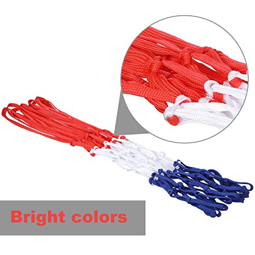 Heavy Duty Basketball Net Replacement All Weather Basketball Net Fits Standard Indoor Or Outdoor, 12 Loop (Red, White, Blue) #TOP2