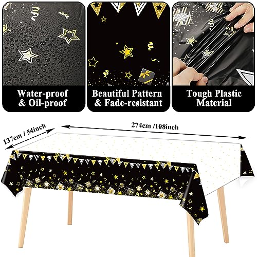 We Will Miss You Party Decorations Serve 24 Guests Going Away Party Disposable Plates Napkins Tablecloth Farewell Dinner Tableware Black and Gold Goodbye Party Supplies for Leaving Retirement Party - Image 3
