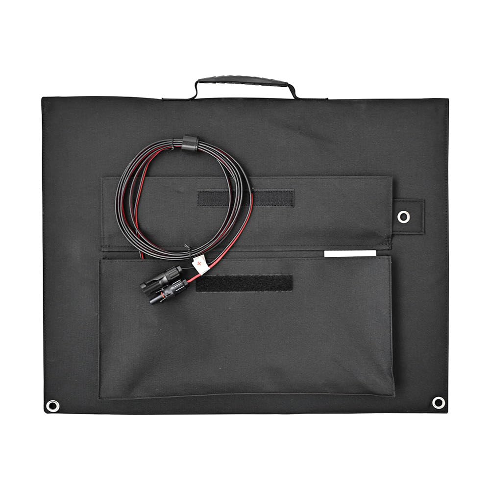 90W Faltbares Solarpanel, 56x44x1,5cm, Grau, mit 3m Kabel und MC4 Stecker, Hohe Effizienz, für Balkonkraftwerk, Wohnmobil, Power Station, Camping und Garten