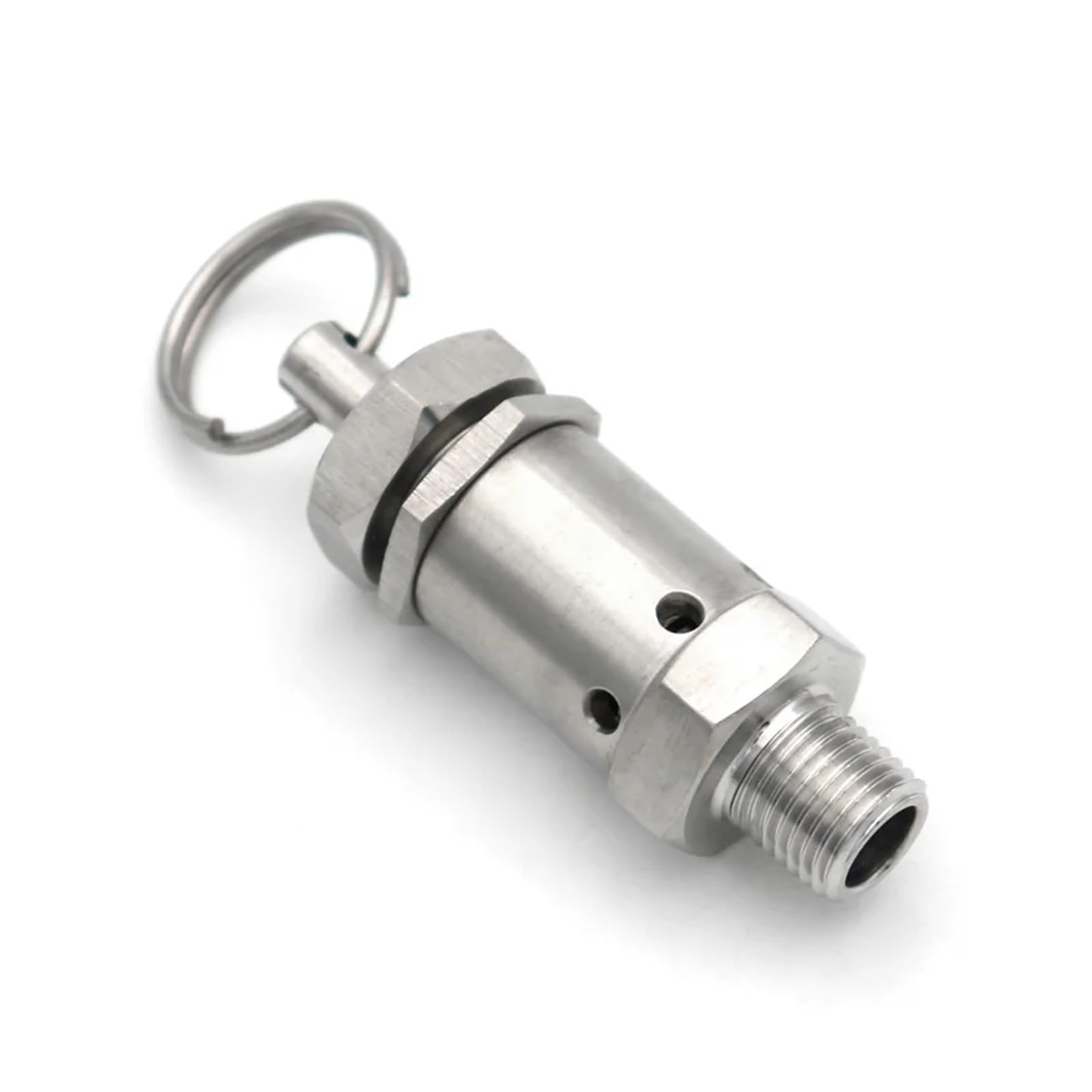 Válvula de seguridad de alivio de presión con resorte mini sanitario de escape de 1/4" 1/2" BSPT con rosca macho de 1-10 bar for compresor de aire leisurely(1/4 inch,2 Bar Fixed)