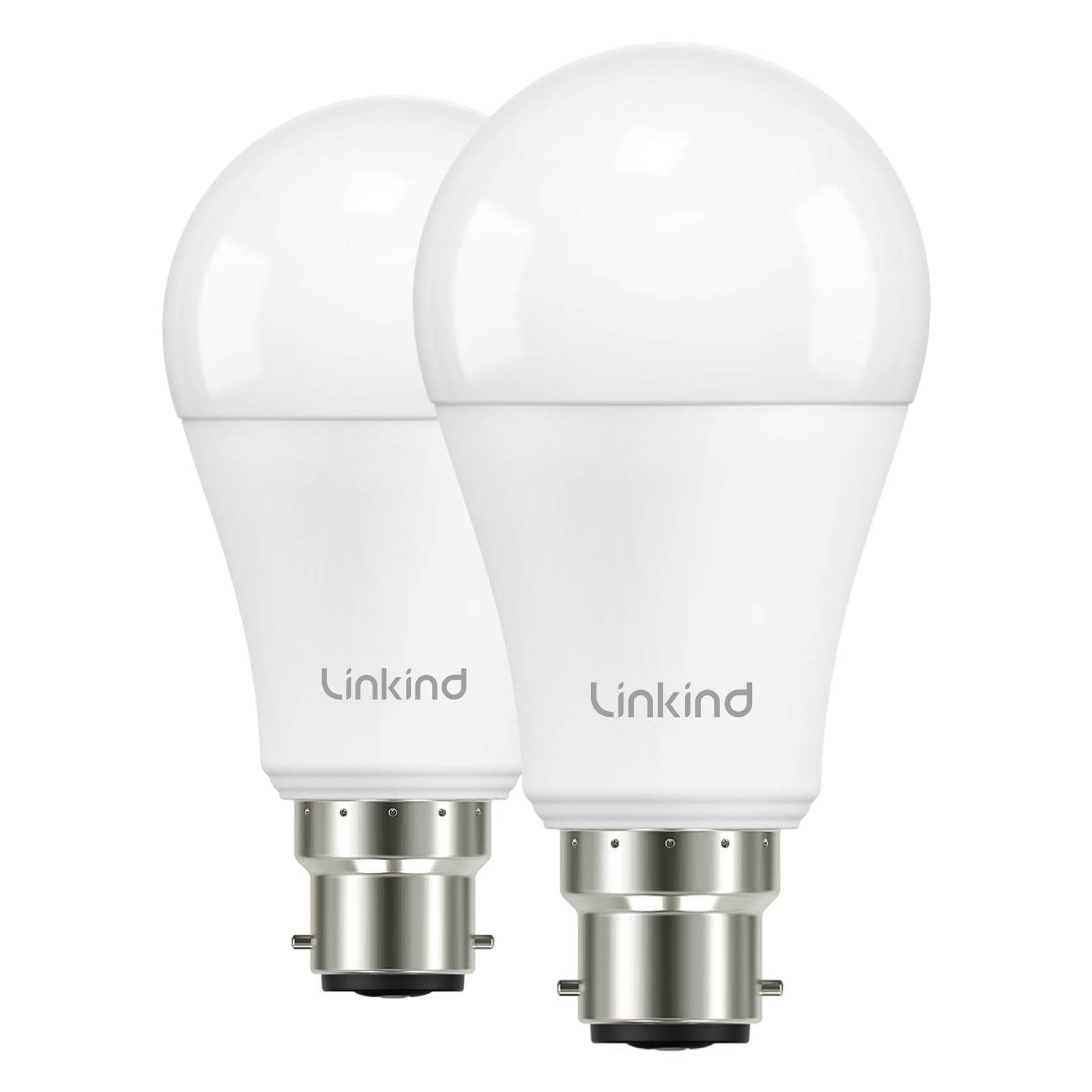 Linkind Bayonet Light Bulb 100w Equivalent,Daylight White 5000K, 13.7W 1600lm Super Bright B22d LED Bulbs,BC GLS Energy Saving Bulbs, Non-Dimmable, 2 Pack