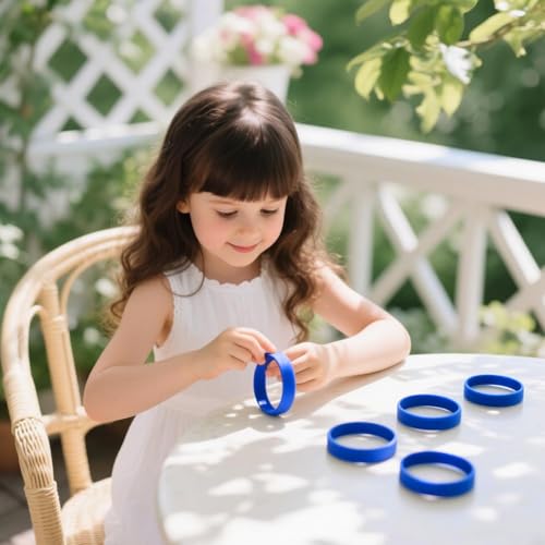 Lesnala 24Pcs Royal blue color blank silicone bracelet Solid color rubber wristbands Stretch wristbands for events Men Women Teen Games Teams Party Favors by Lesnala - Used condition - Image 4