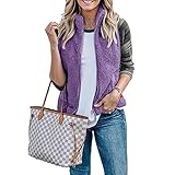  Cicilin Gilet da donna in pile con cerniera e colletto alla coreana, Viola, M