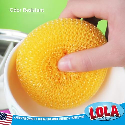 Image of Plastic Mesh Scouring Pads 36 Pk Non-Scratch Dish Scrubbers to Clean Dishes, Assorted Colors - Red, Blue & Yellow