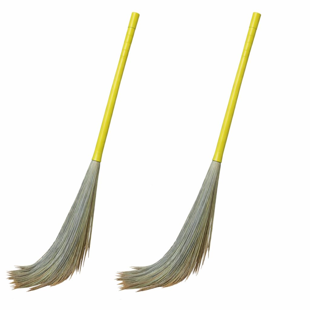 CleanJoy Hexa Eco-Friendly Grass Broom Phool Jhadu with Neon Green Handle Lightweight Garo Hills Grass 4 ft Long Easy Dust Removal Ideal for 5–6 ft Height All Floor Cleaning|Pack 2-image-35
