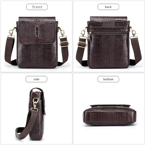 Leather Messenger Bag for Men Medium Crocodile Embossed Mens Handbag Crossbody Shoulder Bag Messenger Man Purse2