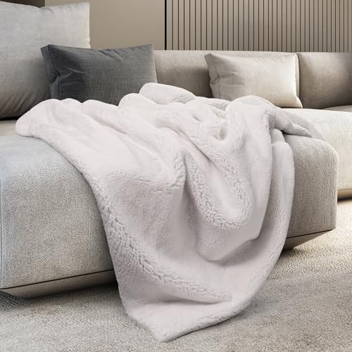 Mon Chateau 60" x 70" Hearthside Faux Fur Throw Blanket, Reversib...