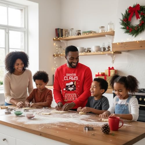 Tstars Santa Claws Cat Christmas Sweatshirt - Image 5
