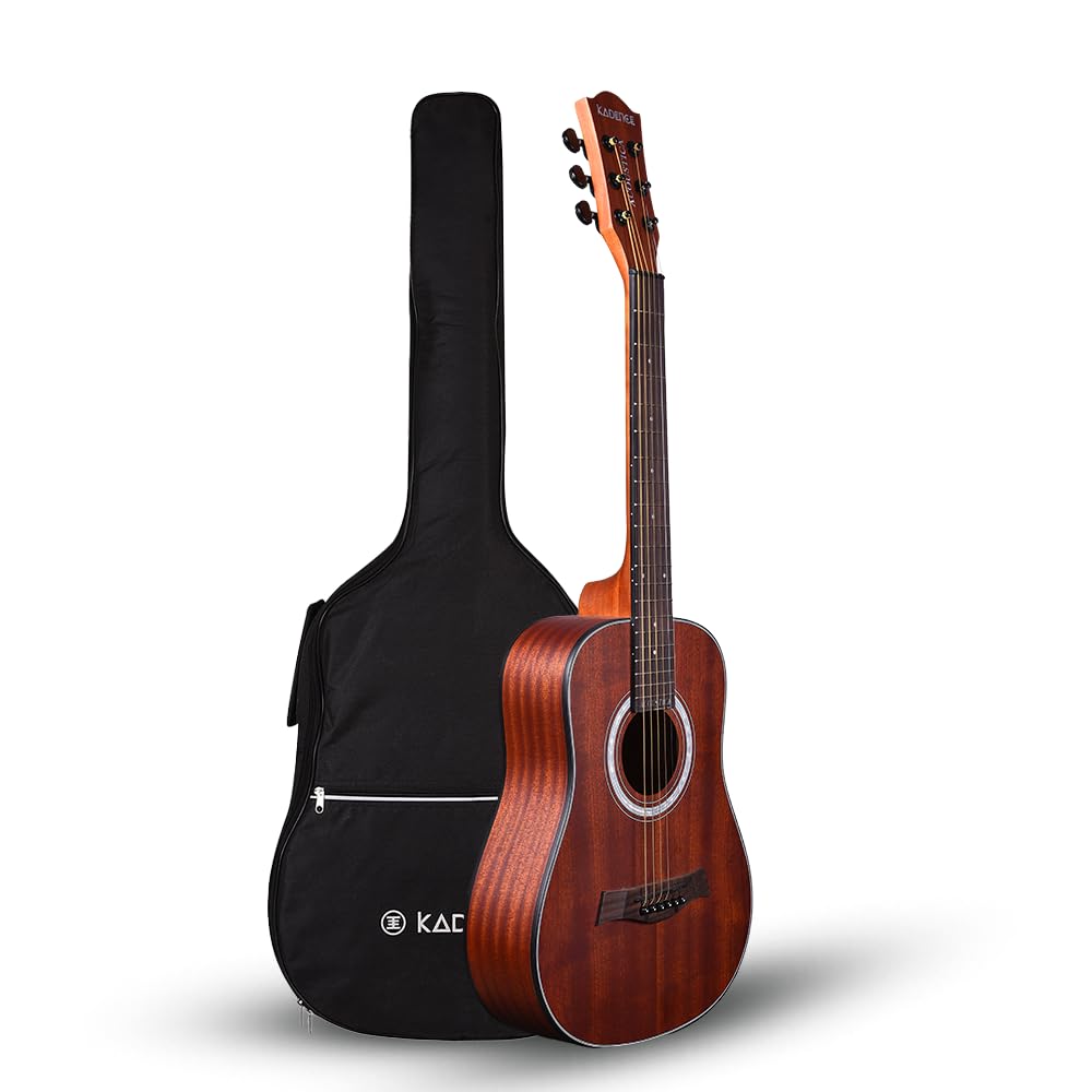Kadence Acoustica A03 34" Mahogany Wood Acoustic Guitar, Rosewood fretboard, Travel guitar, Small size guitar with bag and learning course (34" Small Guitar)-image-22