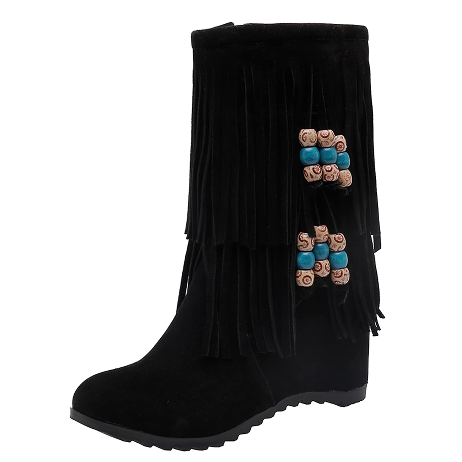 Bottes mi-mollet frange pour femme Gicoiz : dites adieu aux pieds froids