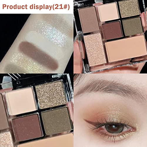 2Pcs 14 Colors Dark Brown Nude Korean Eyeshadow Makeup Palettes Matte,Neutral Natural Highly Pigmented Waterproof Eye Shadow Palette For Blue Brown Eyes,Korean Travel Small Eyeshadow Palette Products #TOP3