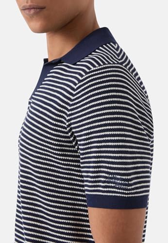Polo MC2 Saint Barth Bleu Rayé en coton premium haut de gamme