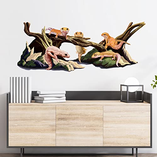 Royolam Chameleons Wall Decal Nursery Lizard Animal Wall Sticker Removable Peel And Stick Waterproof Wall Art Decor Stickers For Kids Baby Classroom Preschool Living Room Playing Room Bedroom School (Geckos-A) #TOP2