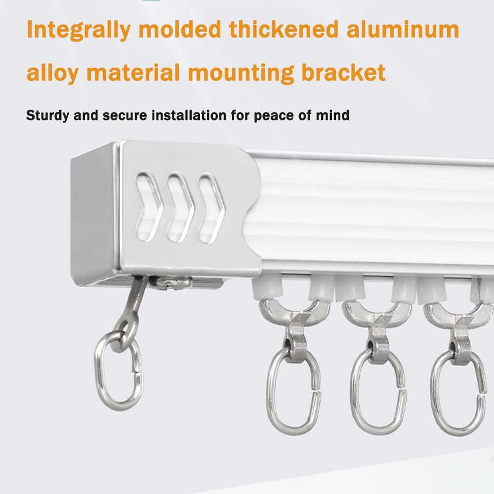 Aluminiowy karnisz 200/300/400 cm, szyna montowana na suficie do Riel Corredera, idealny do dzielenia pokoju i rozwiązań zapewniających prywatność (300 cm)