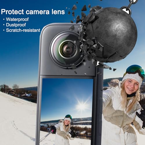 Image of CEUTA for Insta 360 x3 Lens Protector, Dual Lens Guards for Insta360 X3 Protective Case PC Protective Cover Sticky Lens Guards for Insta 360 x3 Accessories Waterproof