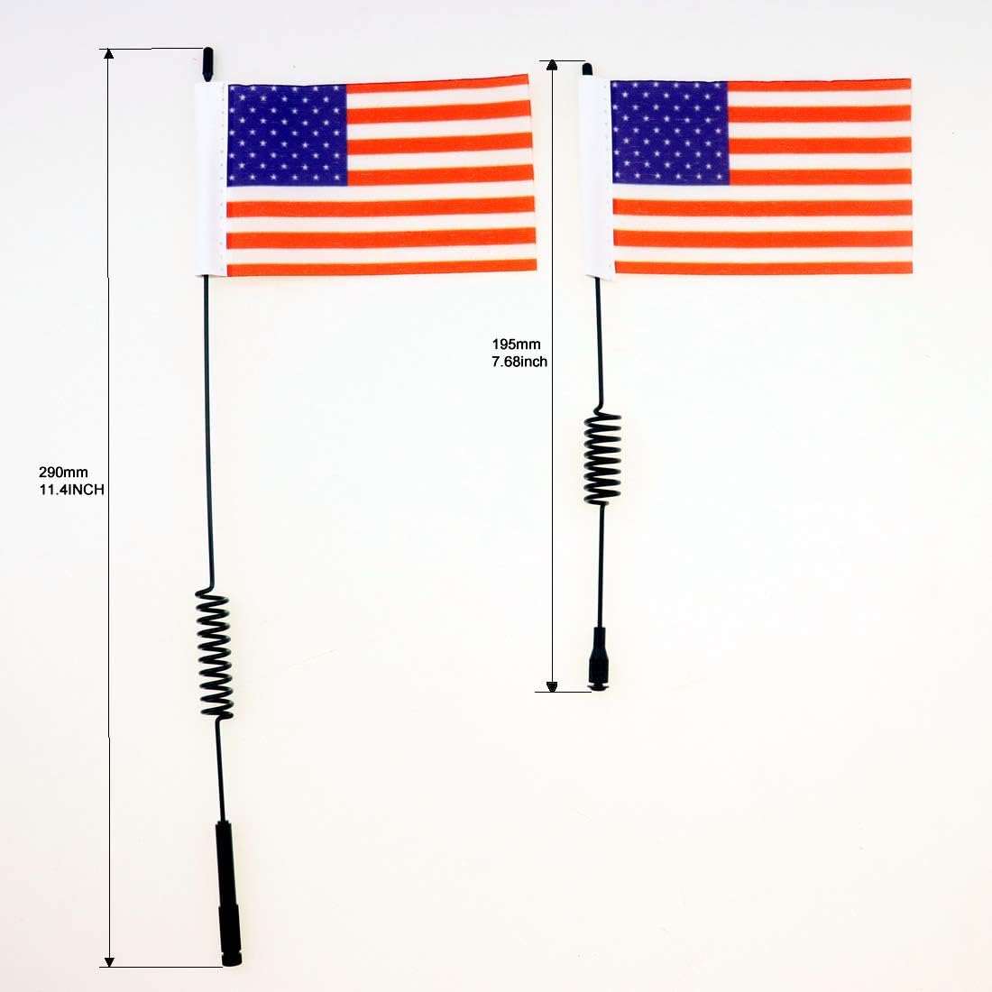 HUWAIMI 1/8-1/10 RC Antenna with US Flag RC Car Parts RC Decoration for 1:8-1:10 RC Crawler Axial SCX10 90046 TRX-4 TRX4 D90 D110 Tamiya CC01 (2pcs 290mm/11.4 Inch)