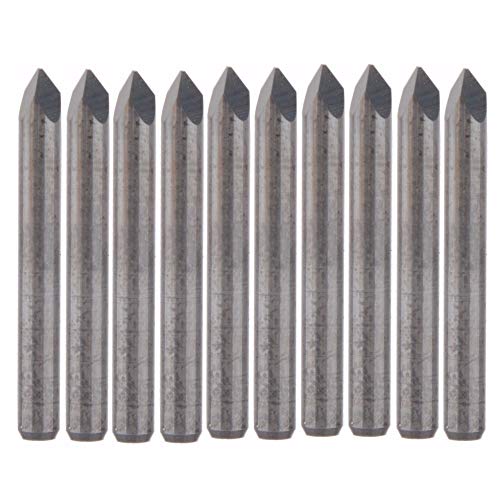 FLY MEN 10Pcs 0.2mm 60 Degree Carbide Steel Milling CNC Router End Mills for PCB Wood Acrylic Cutting Bits
