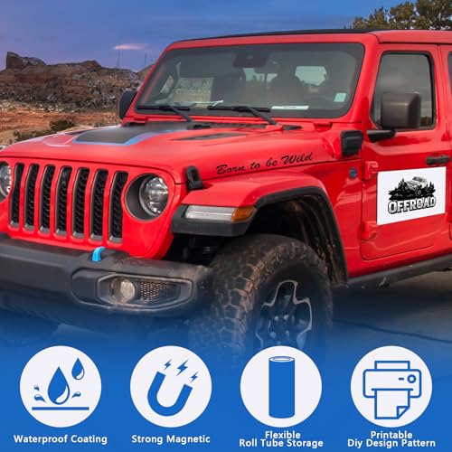 Image of 2 Pack Blank Car Magnets, 12 inch x 18 inch Custom Car Magnet Signs for Vehicle, Flexible Magnetic Bumper Sticker Sheet for Car to Advertise Business and Personalized Decal, Prevent Scratches Dents