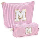 Juego de 2 piezas Neceser Mujer para el Maquillaje - Alfabeto de la Cosmetiquera Para Maquillaje, Tela Duradera Estuche de...