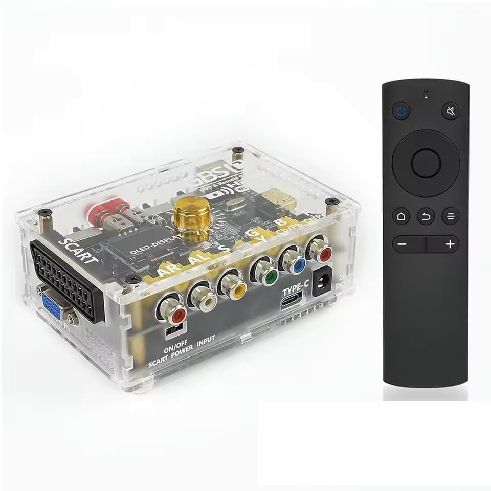 TicKnot ODV-GBS-C Mini Video Converter RGBS Scart/YPbPr to HDMI & VGA Upscaler for Retro Gaming Console PS2/N64/Dreamcast/Saturn with Zero Lag (Tran Blue) (Tran White)