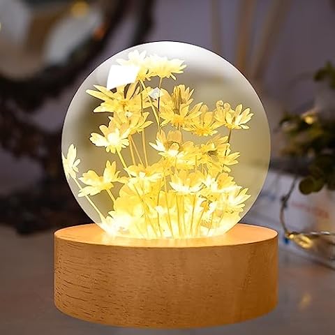 YATOSEEN Crystal Table Lamp with Flower Cover
