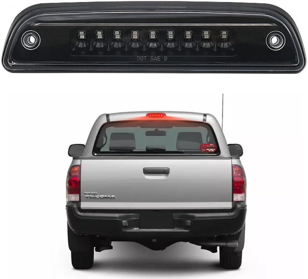 BYKIT LED Third 3rd Brake Light for 2005-2015 Toyota Tacoma LED High Mount Stop Brake Light Assembly Replacement Accessories - Clear Lens (Pack of 1)