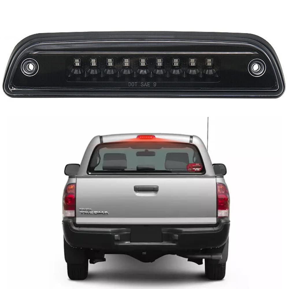 BYKIT LED Third 3rd Brake Light for 2005-2015 Toyota Tacoma LED High Mount Stop Brake Light Assembly Replacement Accessories - Clear Lens (Pack of 1)