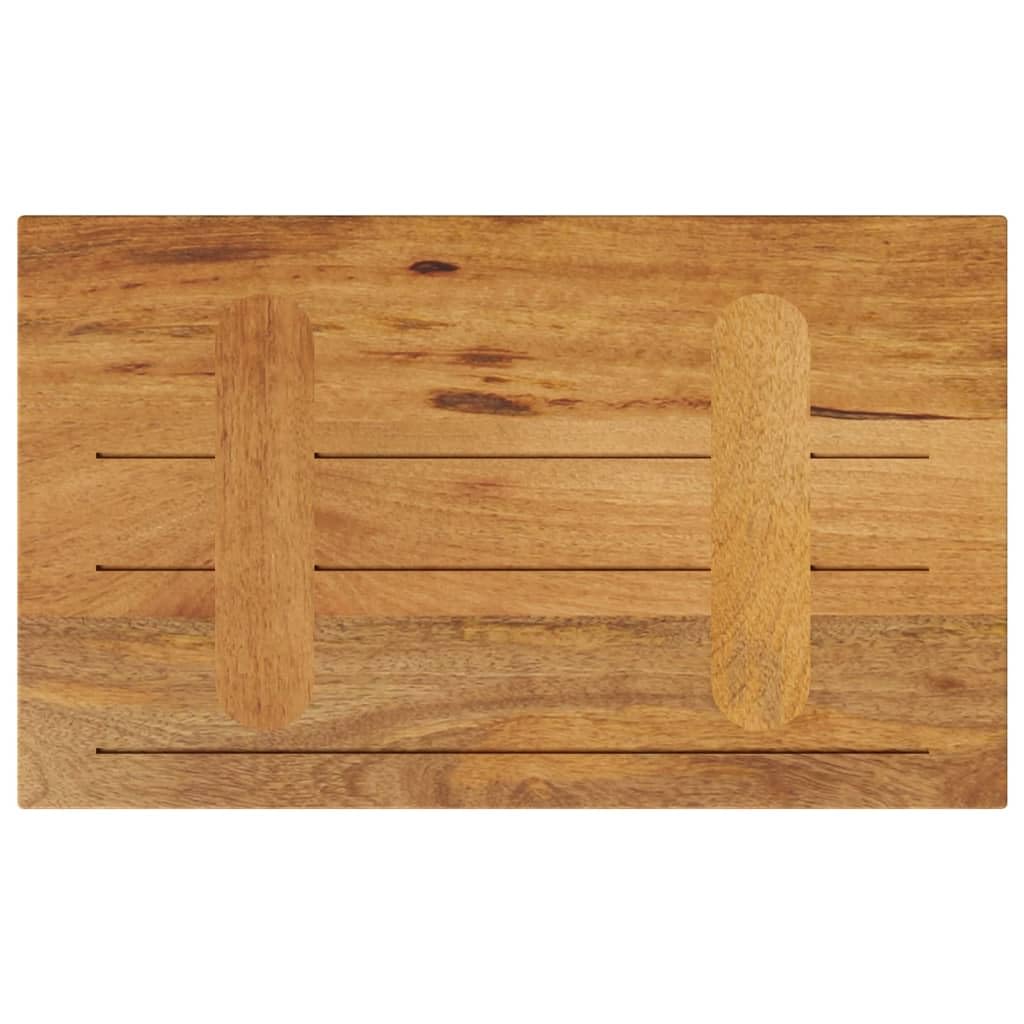 Piano da tavolo in legno di mango massiccio, 50 x 40 x 2,5 cm, rettangolare, piano di ricambio per scrivania, piano di lavoro, mobili, fai da te, robusto, versatile, ideale per ufficio, cucina