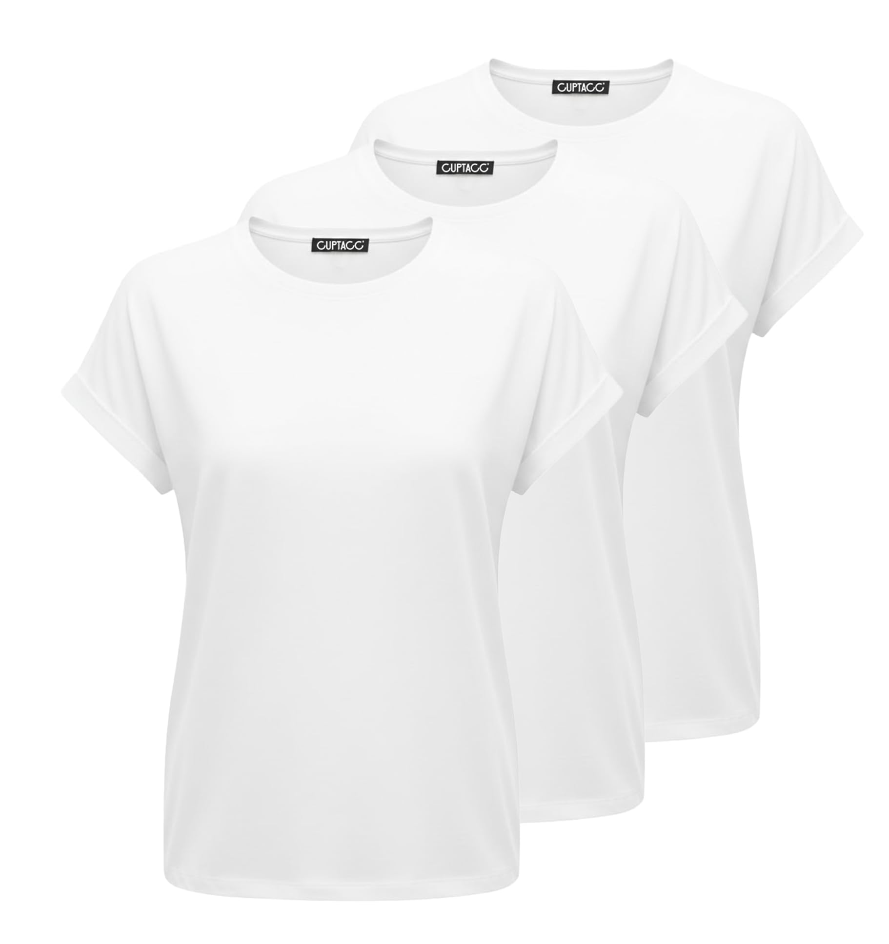 Cuptacc Tshirt Damen Rundhalsausschnitt Kurzarm Oversize T Shirt Sommer Casual Flügelärmel Top Damen Locker
