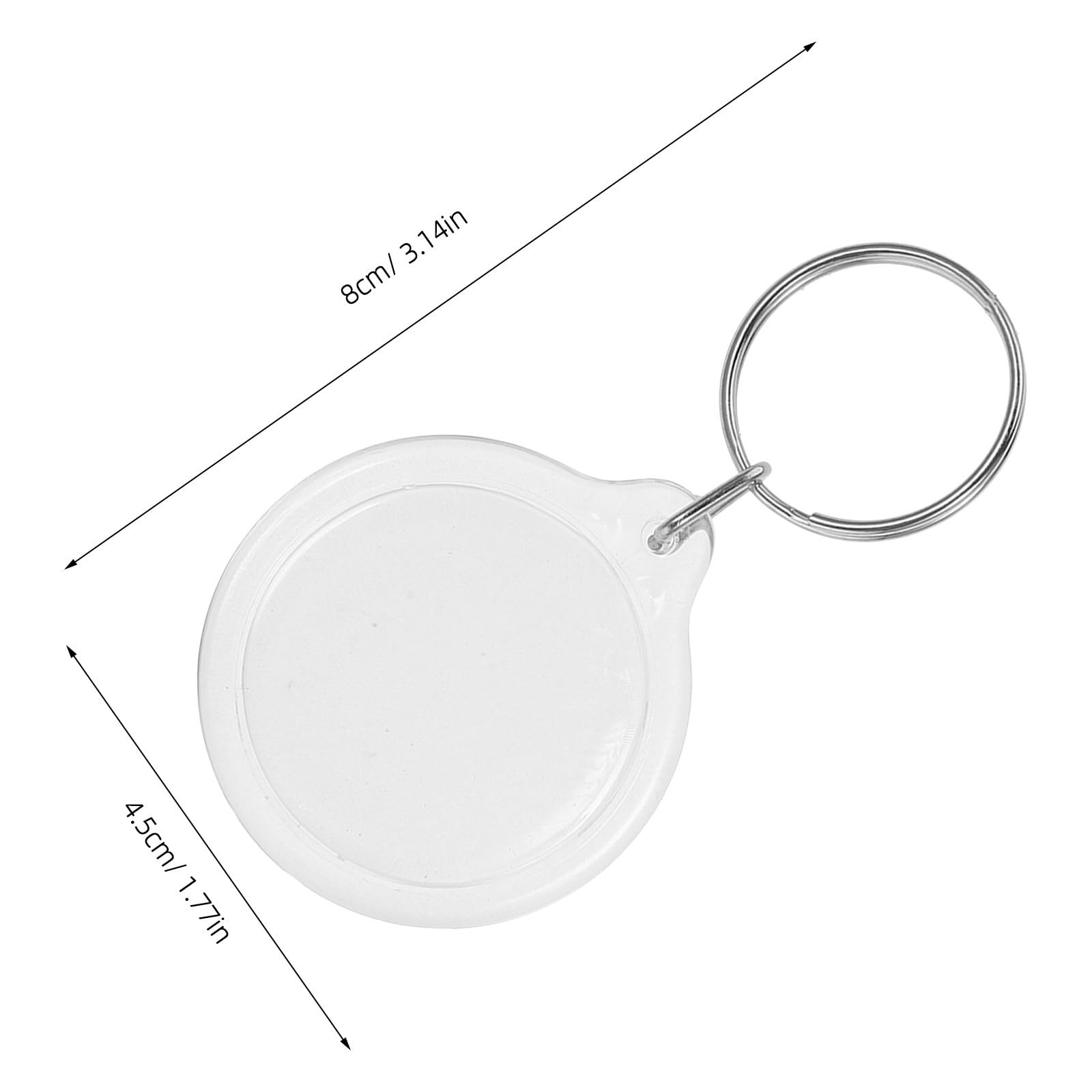 BESTOYARD 150 Stück Runder Einfach Anzubringen Acryl Schlüsselanhänger mit Metallring Kristallklare Anzeige für Persönliche Fotos als Selbstgemacht Bastelzubehör oder Reiseaccessoire