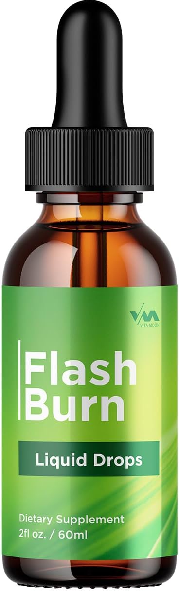 (1 Pack) Flash Burn Drops Healthy Vitamin Support Supplement - FlashBurn Advanced Formula, FlashBurn Drops 24 Hour Liquid, Flash Burn Energy and Extra Strength Reviews, 1 Month Supply