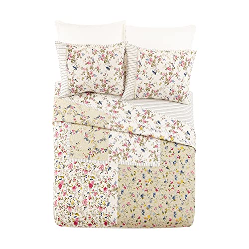 Jessica Simpson Phillipa Pink Flower Quilt Set #TOP1