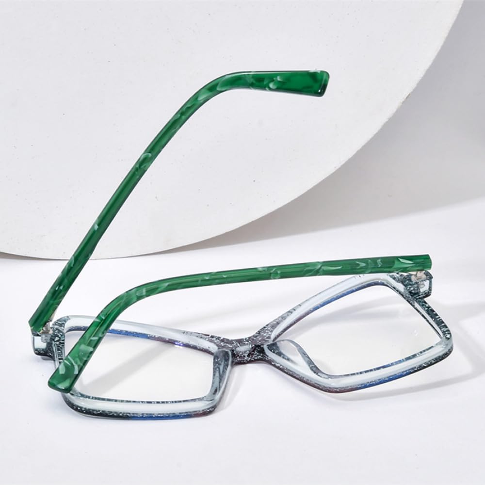 MUTYNE Mehrfarbige Acetat-Brillengestelle für Damen, Supergröße, Cat-Eye-Brillen, Brillen