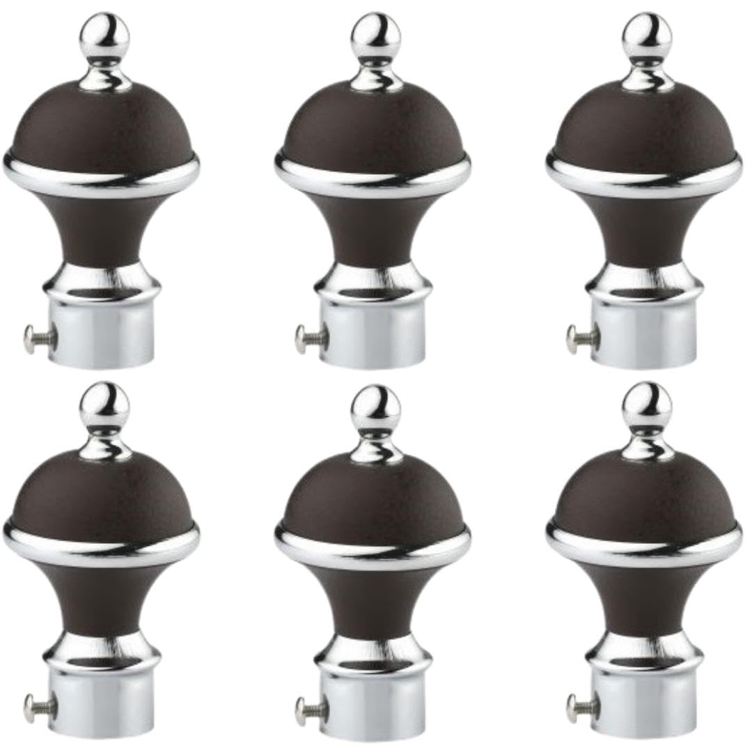 SPOTBIA Curtain Bracket Stainless Steel/Without Support/Home décor/windo & Door Accessories/Curtain Knob 1 Inch Rod Pocket/Curtain Accessorise/(Pack of 6)
