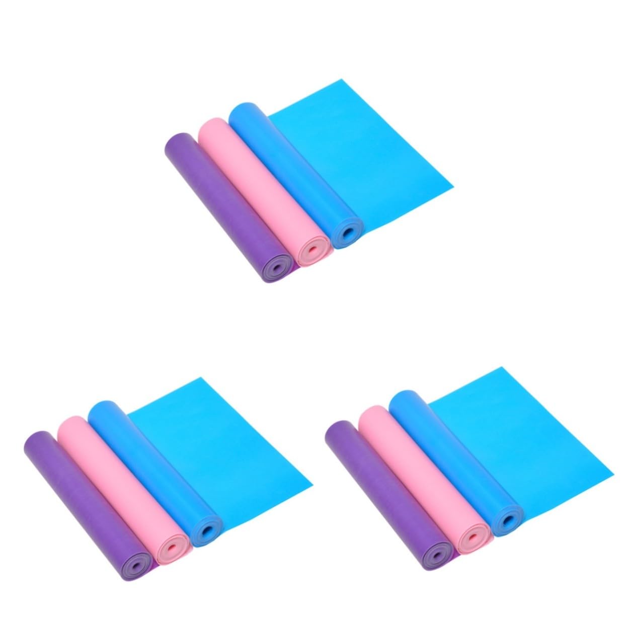 VICASKY 9 Fasce Elastiche Resistenza per Yoga Fitness e Stretching Cinghie Allenamento Antiscivolo per Migliorare Flessibilità e Colori Blu Rosa