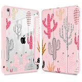 Mektron Case for 2026 iPad Air 11 inch M4 8th (M3 2025 7th /M2 2024 6th), Compatible with iPad Air 10.9" (2022 5th Gen /2020 4th Gen), Buit in Pencil Holder Shockproof Clear Shell, Colorful Cacti