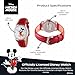 Disney Mickey Watch - Watch for Women - Mickey Mouse Watches for Women - Toys - 90s Mouse - Vintage - 's Articulating Hands - Silver Case - Red Leather Strap